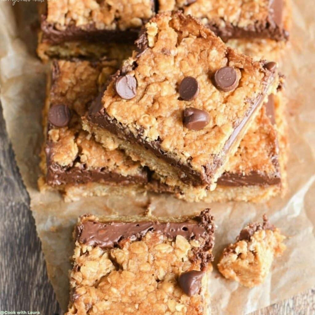 Easy Chocolate Peanut Butter Oatmeal Bars Recipe