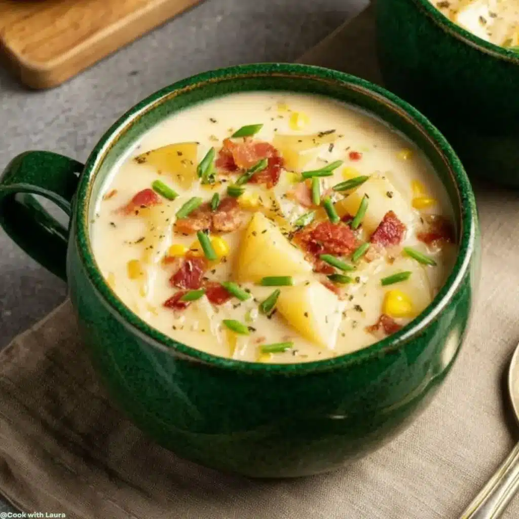 Easy Creamy Corn Chowder with Bacon Recipe