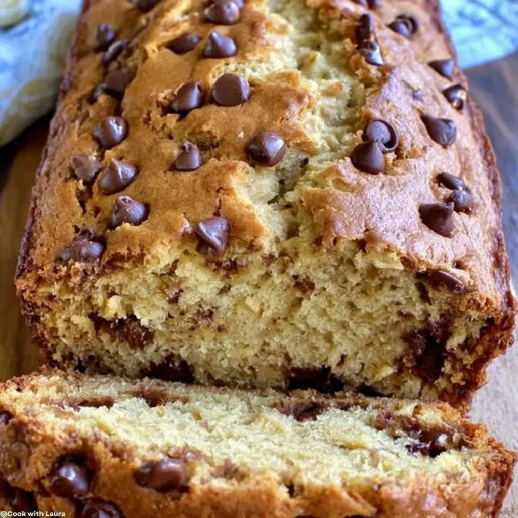 Easy Peanut Butter Chocolate Chip Banana Bread