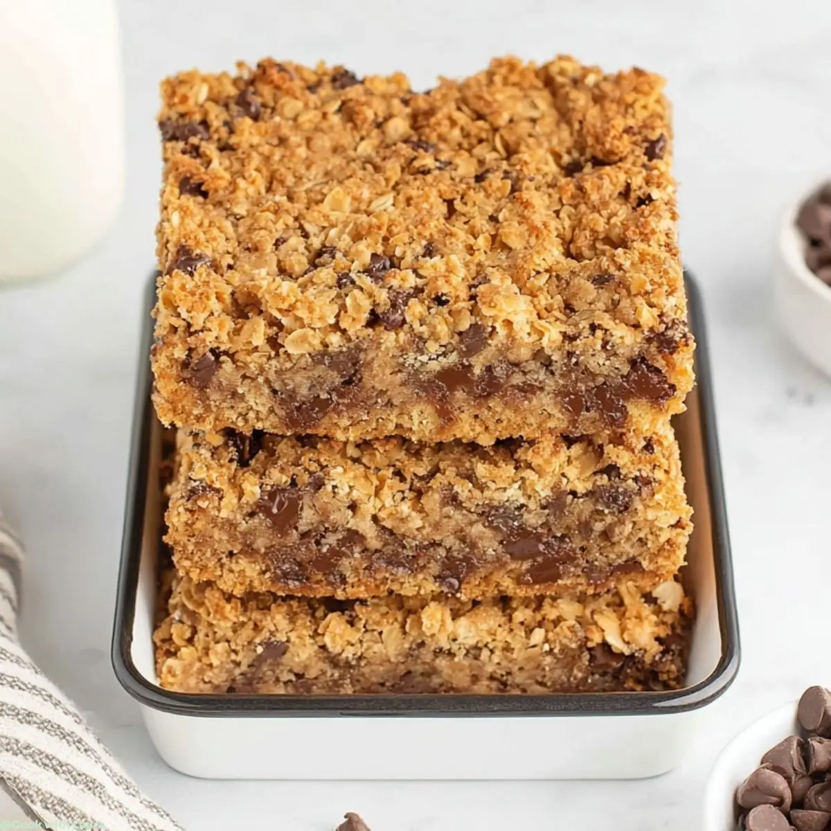 Easy Peanut Butter Oatmeal Chocolate Chip Banana Bread Bars 1