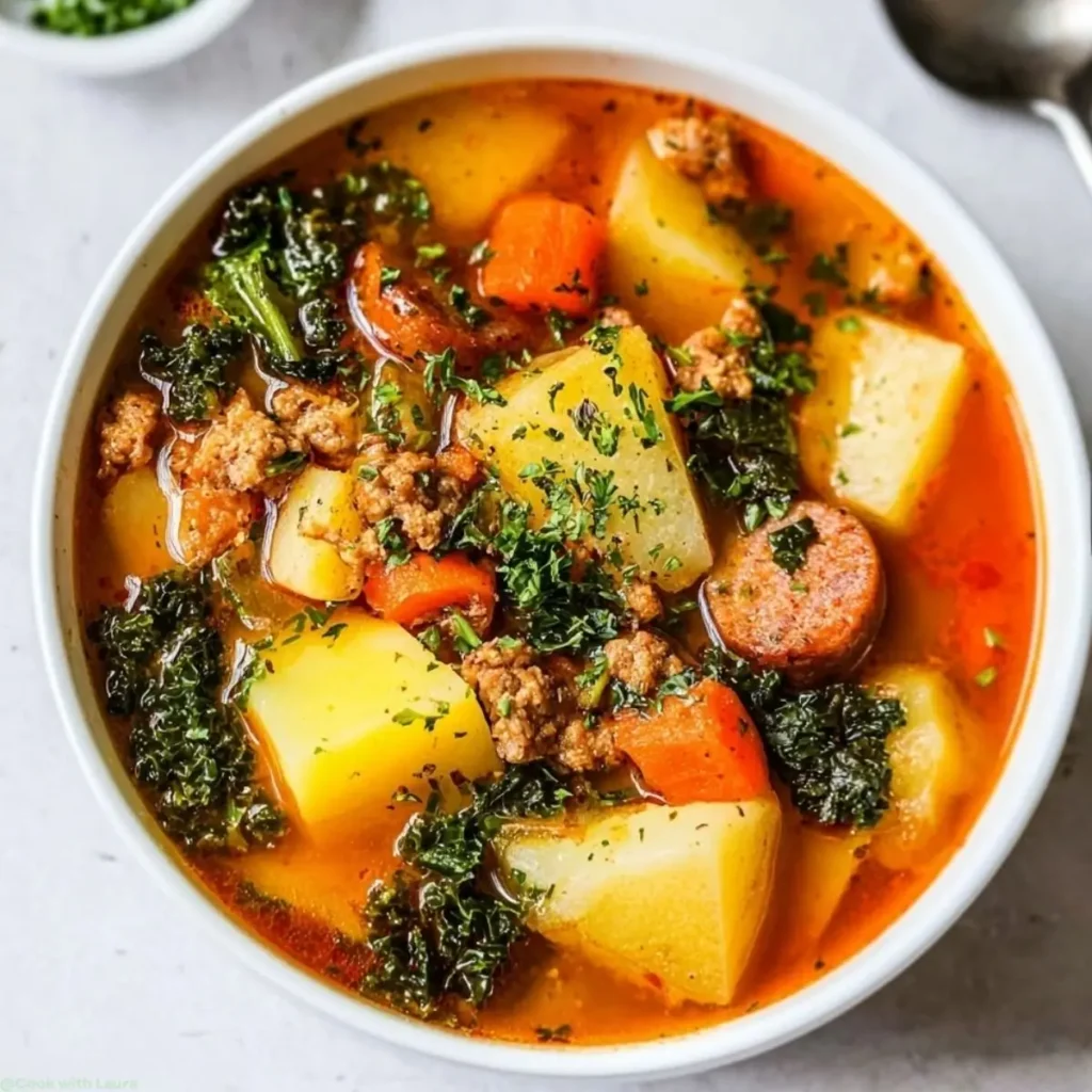 Easy Spicy Sausage Potato Soup Recipe