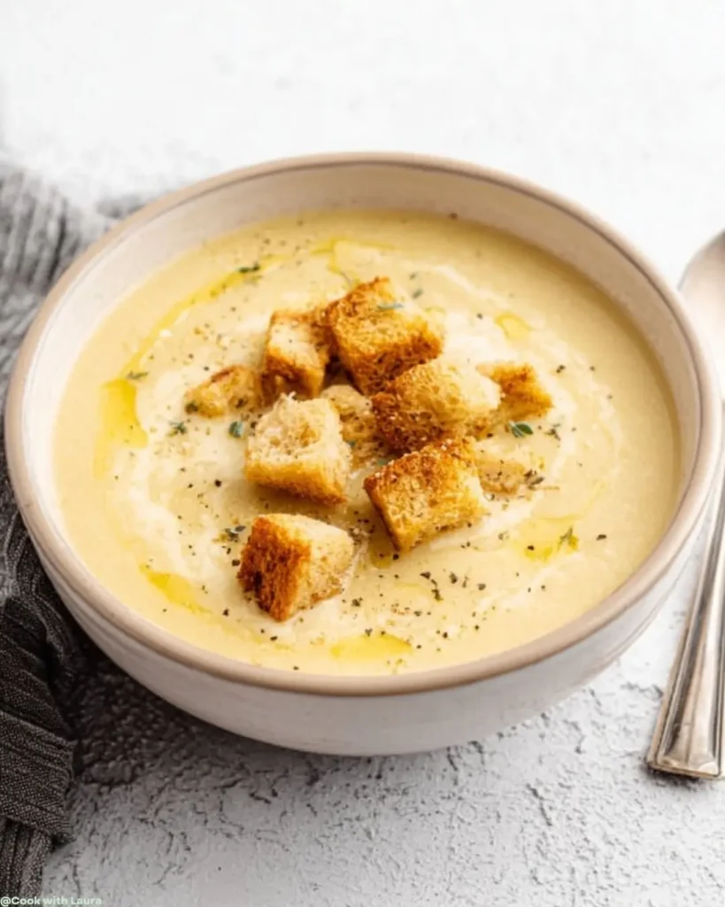 Easy Creamy Roasted Garlic Potato Soup (Vegan) 6 Ingredients for CREAMY ROASTED GARLIC POTATO SOUP (VEGAN)