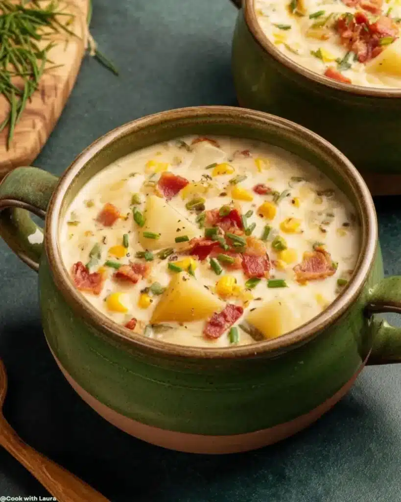 Easy Creamy Corn Chowder with Bacon Recipe 6 Ingredients for Creamy Corn Chowder with Bacon
