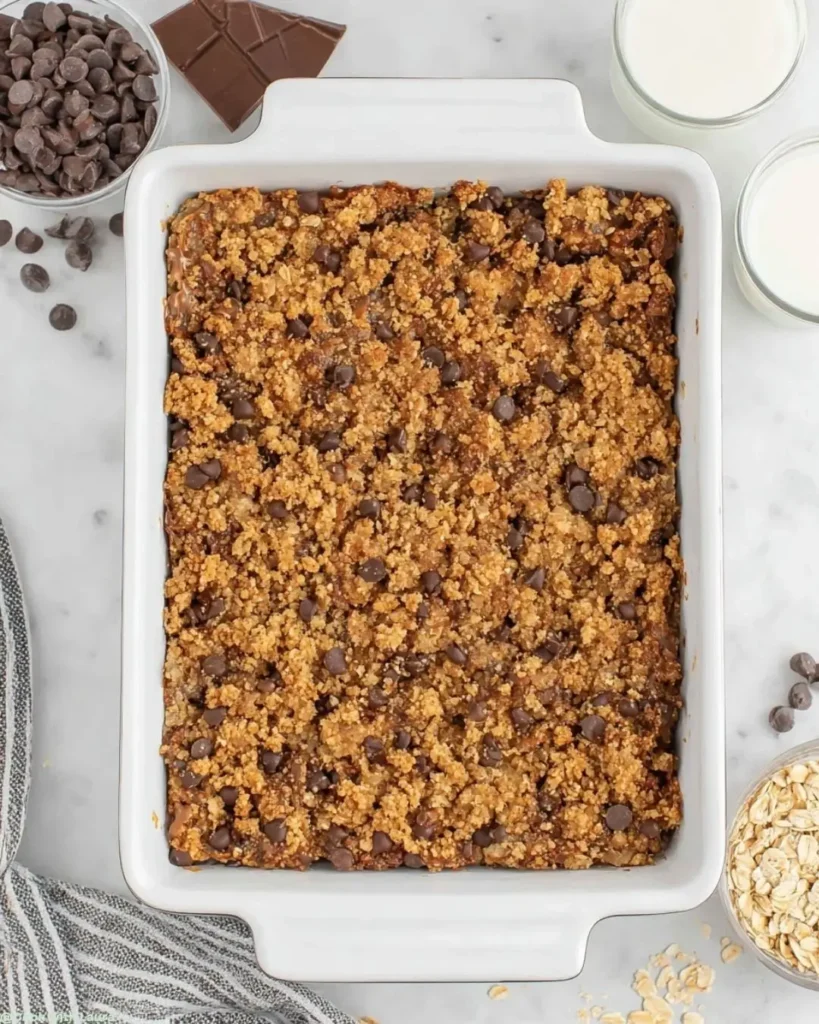 Ingredients for Peanut Butter Oatmeal Chocolate Chip Banana Bread Bars