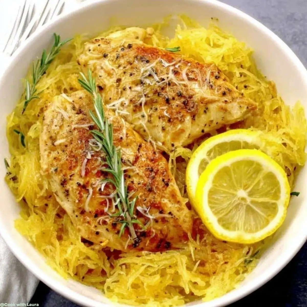 Easy Braised Lemon Chicken with Spaghetti Squash Recipe