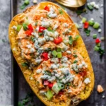 Easy Buffalo Chicken Stuffed Spaghetti Squash Recipe