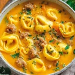 Easy Butternut Squash-Sausage Tortellini Soup
