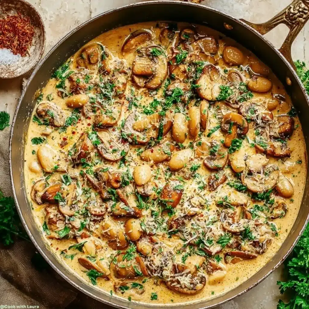 Easy Creamy Butter Beans and Mushrooms Recipe
