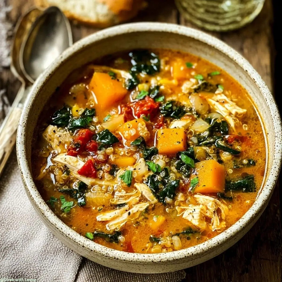 Easy Fall Chicken Stew with Quinoa and Butternut Squash