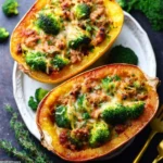 Stuffed Spaghetti Squash with Broccoli, Sausage & Cheddar (Easy Low-Carb Dinner) 5 Easy Stuffed Spaghetti Squash with Broccoli & Sausage