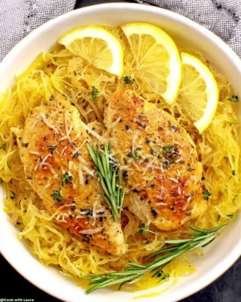 How to Make Braised Lemon Chicken with Spaghetti Squash