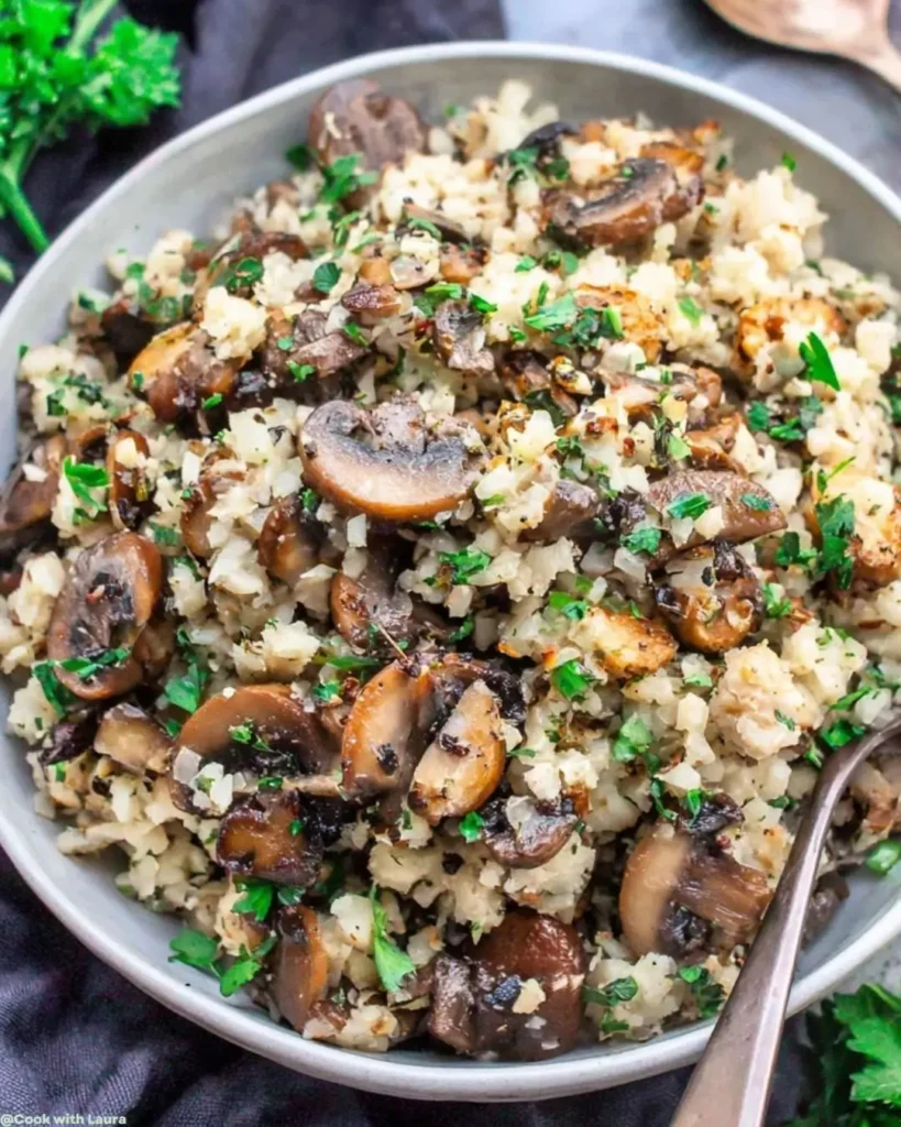 Cauliflower Mushroom Rice Recipe for Keto Diet 7 How to Make Cauliflower Mushroom Rice (Paleo, Whole30, Keto)