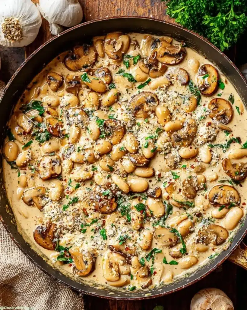How to Make Creamy Butter Beans and Mushrooms