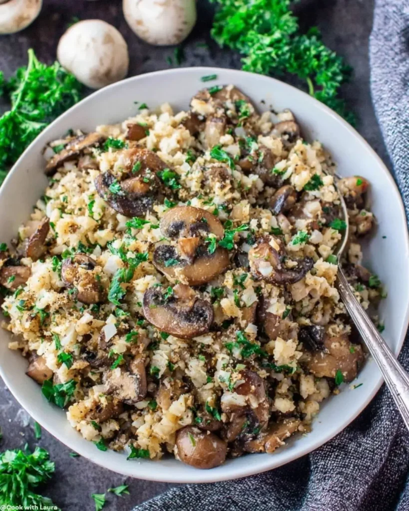 Cauliflower Mushroom Rice Recipe for Keto Diet 6 Ingredients for Cauliflower Mushroom Rice (Paleo, Whole30, Keto)