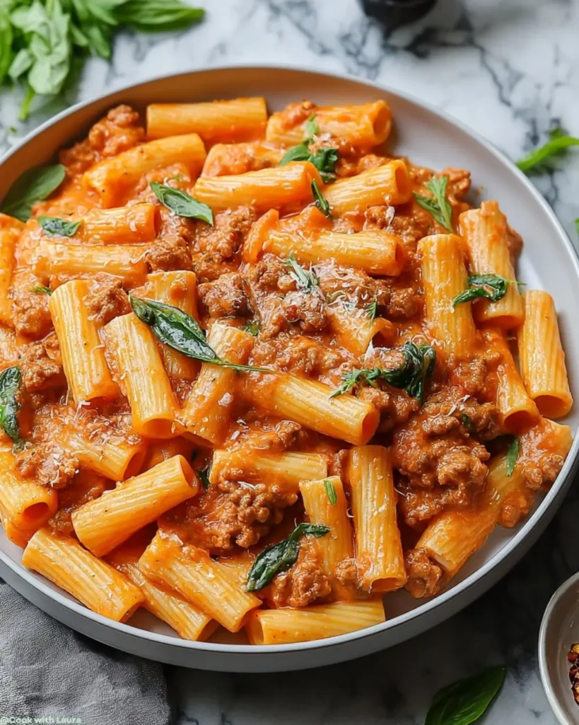Creamy Sausage Rigatoni (Easy One-Pot Dinner) 6 Ingredients for Creamy Sausage Rigatoni