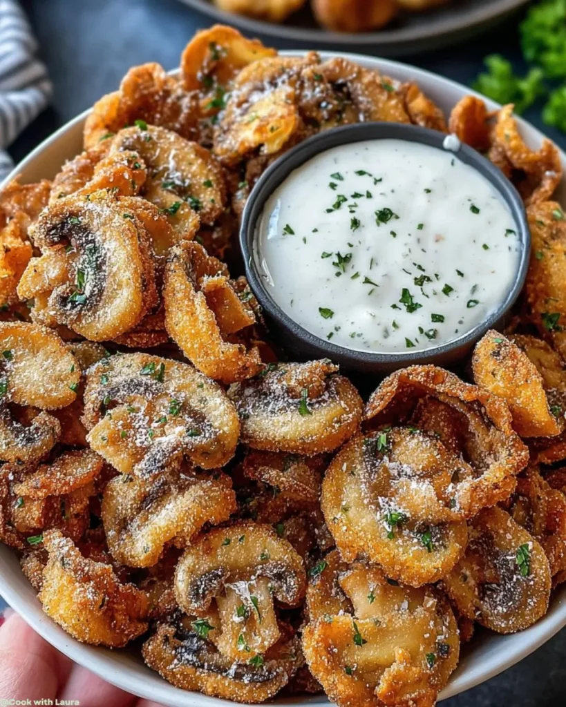 Ingredients for Fried Sliced Mushrooms with Ranch