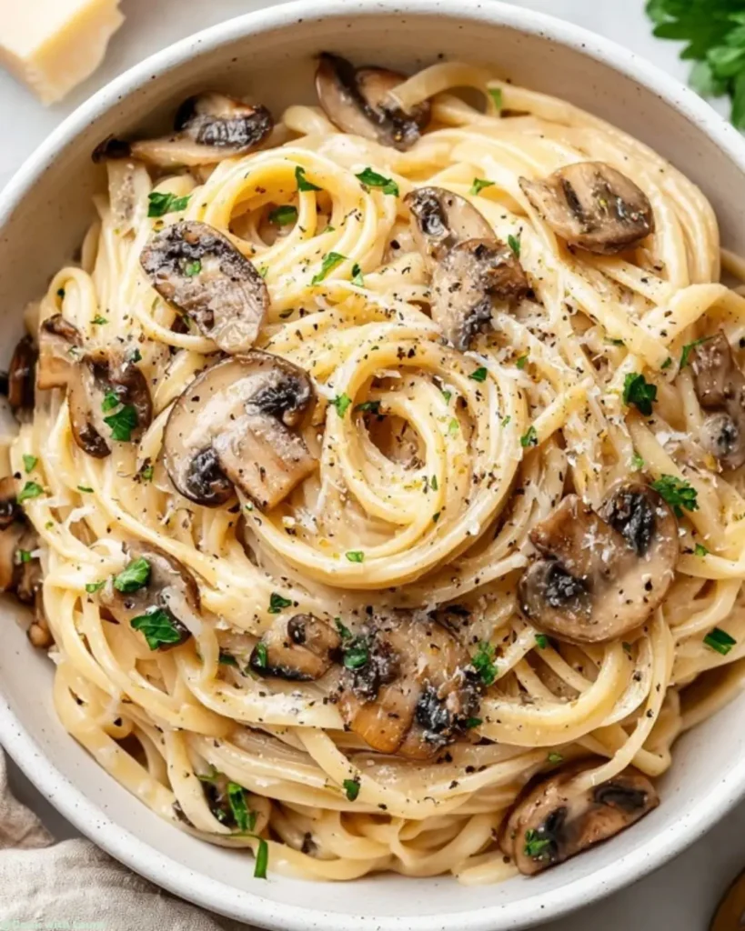 Ingredients for Garlic Mushroom Pasta