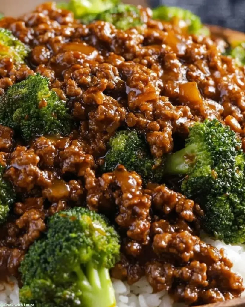 Ingredients for Honey Garlic Ground Beef and Broccoli