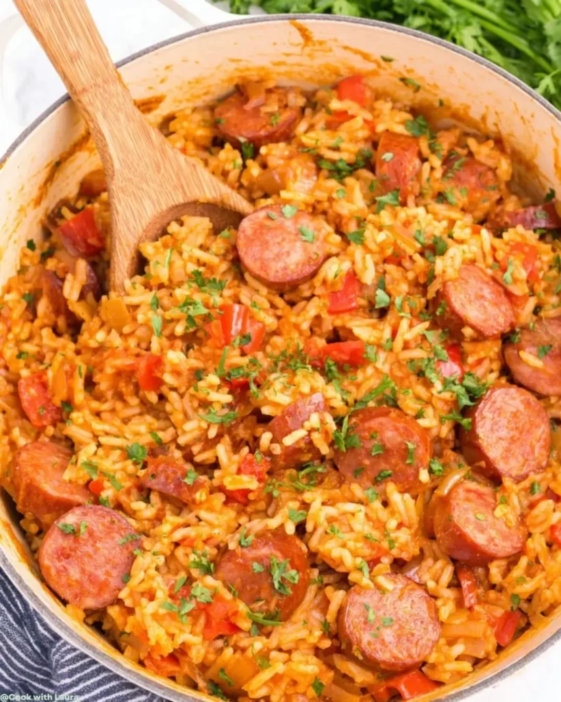 Ingredients for One-Pot Smoked Sausage And Rice