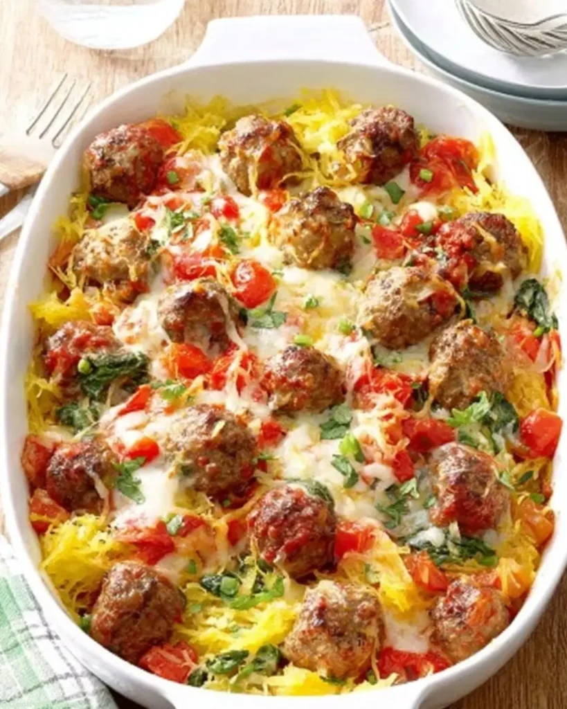 Ingredients for Spaghetti Squash Meatball Casserole