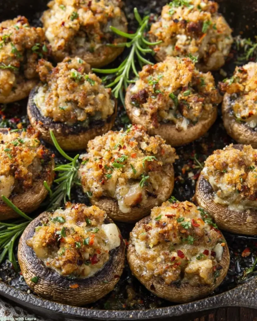 Ingredients for Stuffed Mushrooms with Italian Sausage