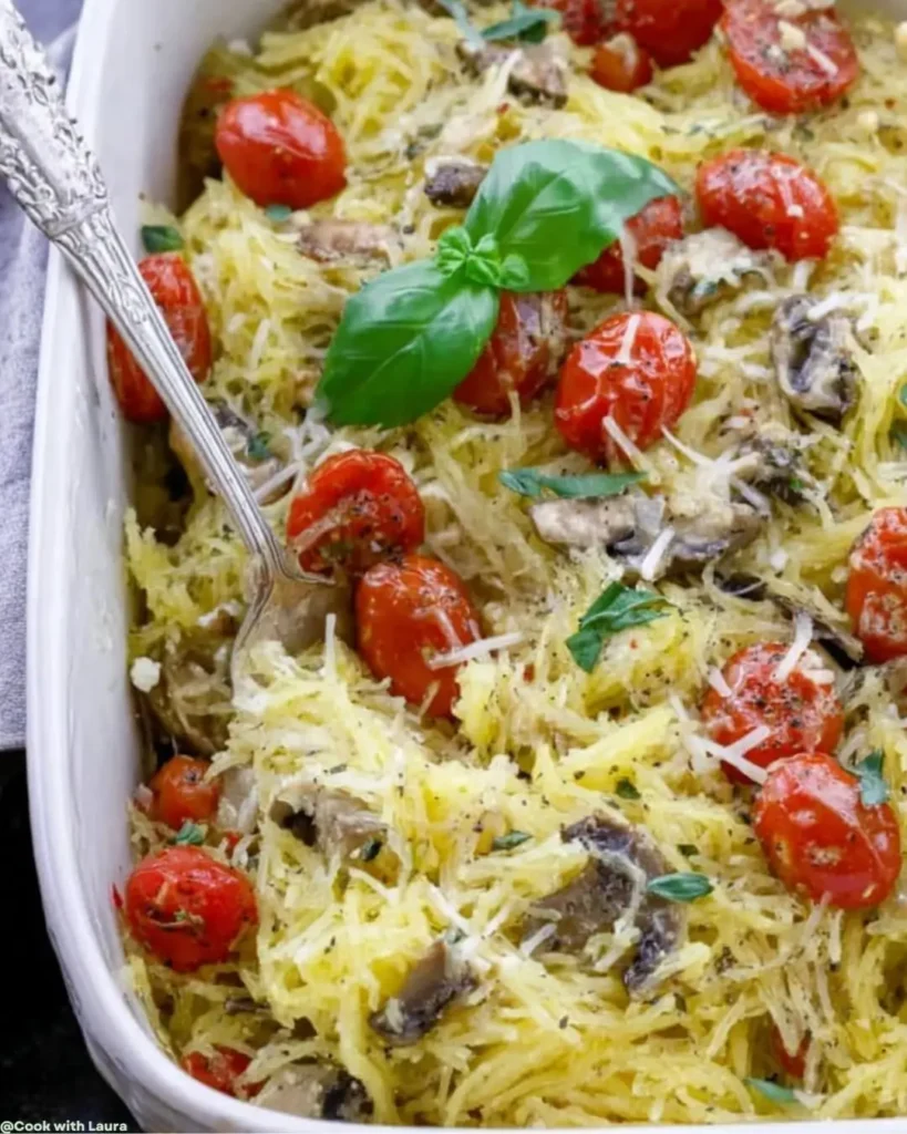 Ingredients for Tomato Feta Baked Spaghetti Squash